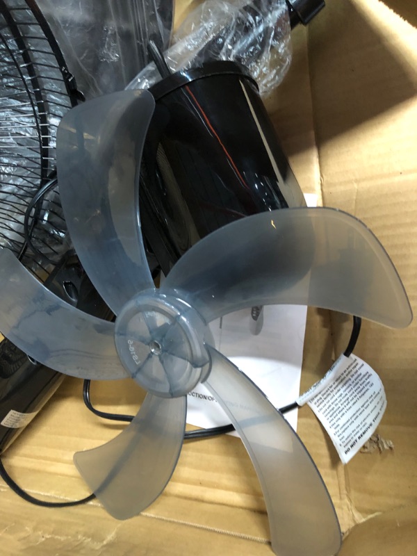 Photo 3 of *ASSEMBLY REQUIRED* Simple Deluxe Oscillating 16? Adjustable 3 Speed Pedestal Stand Fan  Black 
