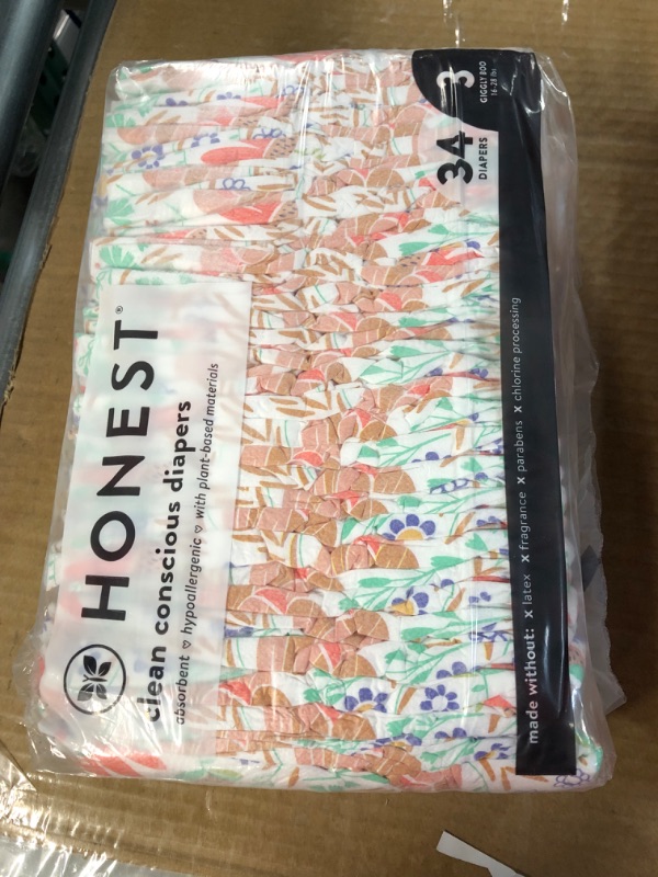 Photo 2 of 1 Pack of 34PC Honest Diapers (Flowers) 