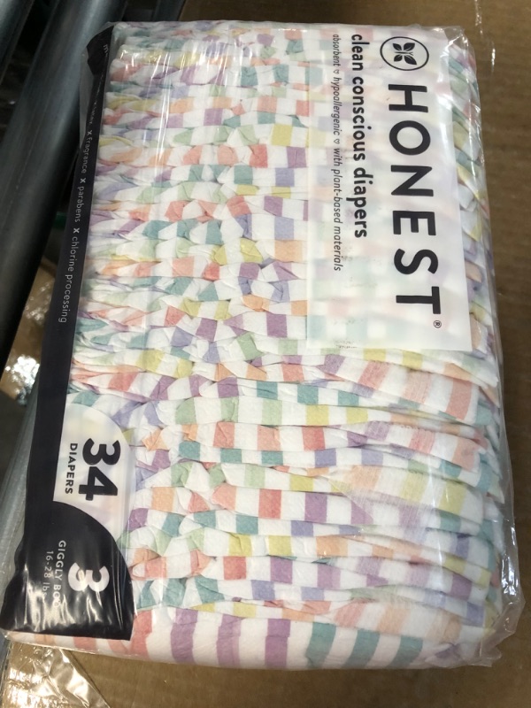 Photo 1 of 1 Pack of 34PC Honest Diapers (Striped) 