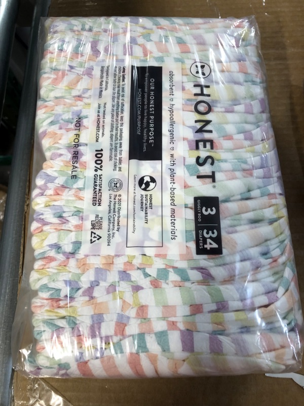 Photo 2 of 1 Pack of 34PC Honest Diapers (Striped) 