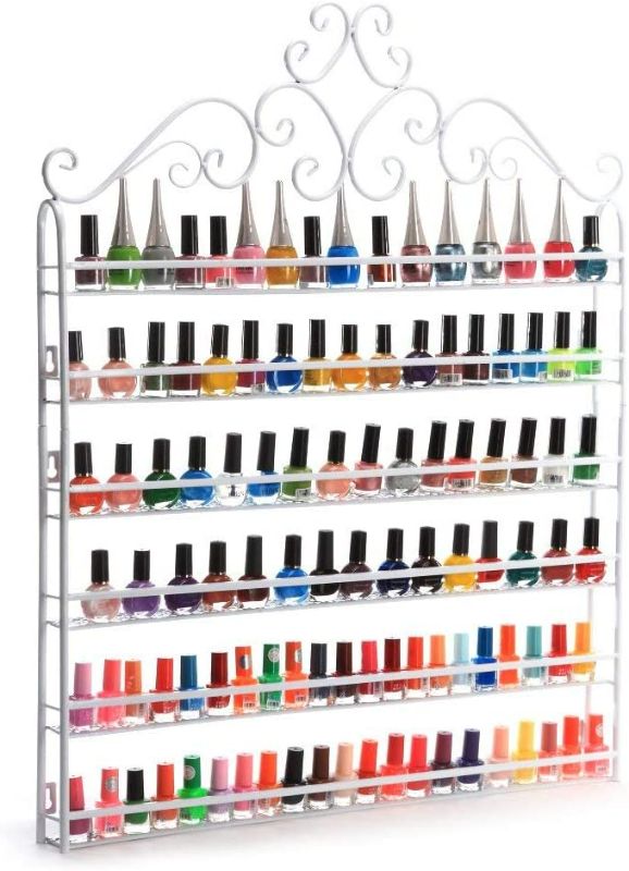 Photo 1 of *USED* DAZONE Nail Polish Organizer Wall Rack Hold 120 Bottles Nail polish Shelf White
