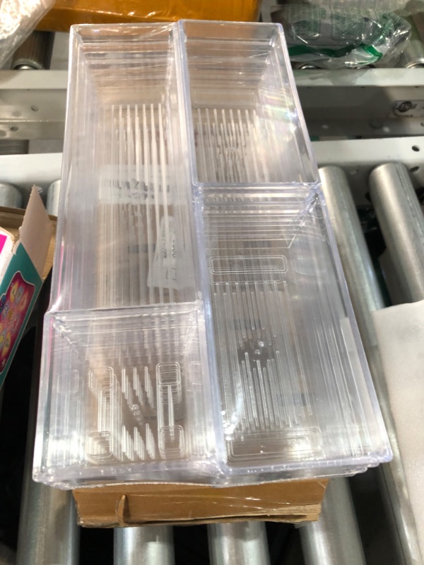 Photo 2 of 14 PCS Clear Plastic Drawer Organizer Tray for Makeup