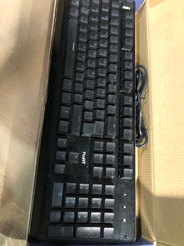 Photo 2 of INLAND ProHT Rainbow LED Backlit USB Wired Keyboard 