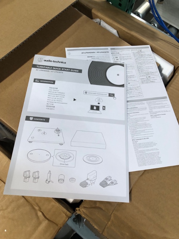 Photo 3 of Audio-Technica AT-LPW40WN Fully Manual Belt-Drive Turntable, 2 Speeds, Dynamic Anti-Skate Control, Carbon-Fiber Tonearm Walnut At
