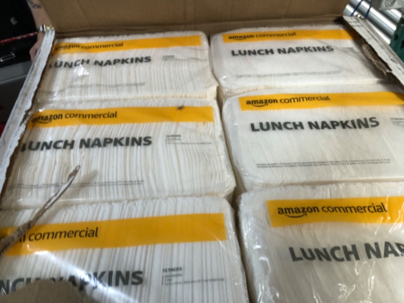 Photo 2 of AmazonCommercial 1-Ply White Lunch Napkins (SOFI-067)|Bulk |Disposable Paper 