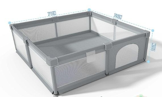 Photo 1 of Baby Playpen 79" X 71", LUTIKIANG Play Yard 