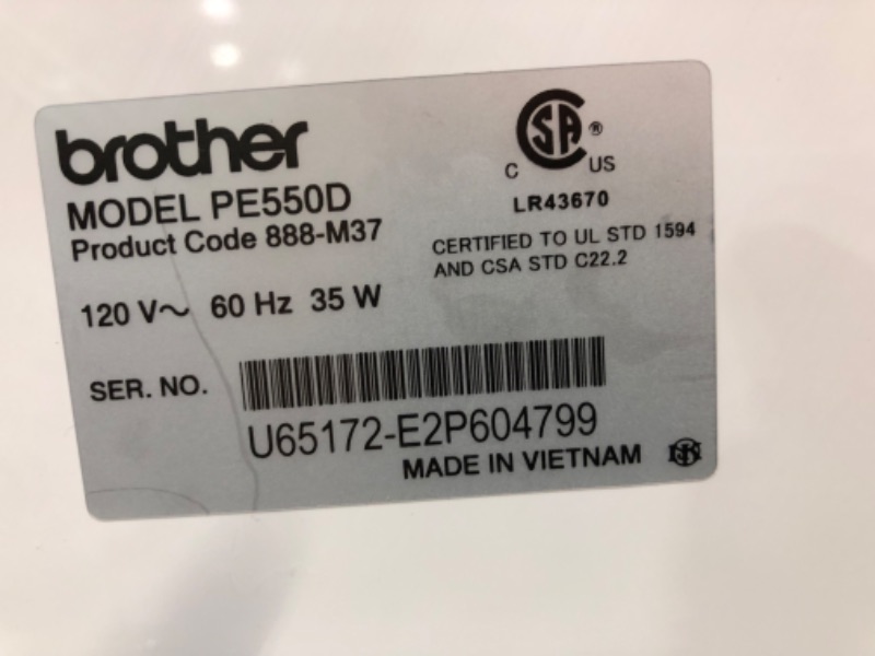 Photo 4 of *OPEN BOX* Brother PE550D Embroidery Machine, 125 Built-in Designs 