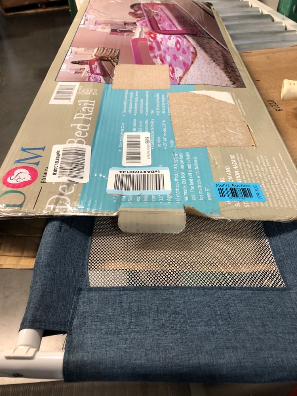 Photo 1 of Dream On Me Lightweight Mesh Security Adjustable Bed Rail for Toddler with Breathable Mesh Fabric in Navy 