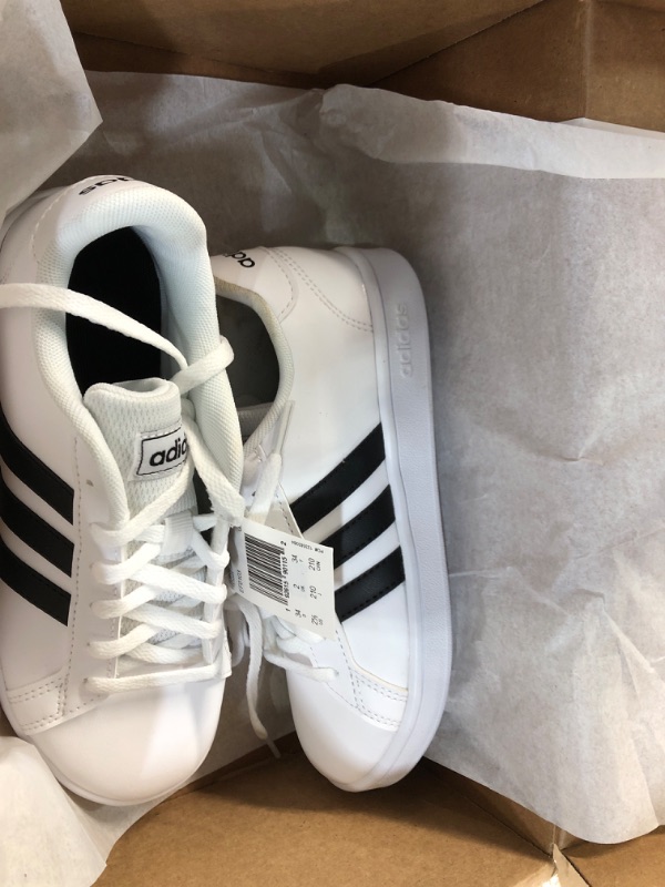 Photo 2 of adidas Unisex-Child Grand Court Tennis Shoe Little Kid (4-8 Years) 2.5 Little Kid White/Black/White