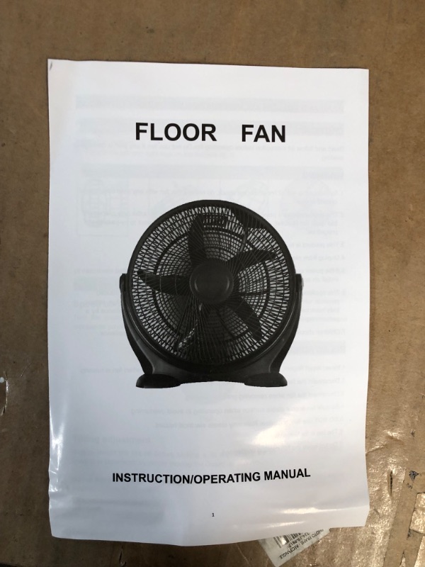 Photo 4 of *USED/SEE NOTES** Simple Deluxe 20 Inch 3-Speed Plastic Floor Fans Outdoor/Indoor, Black 