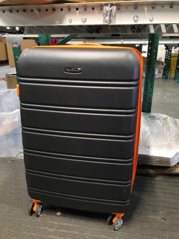 Photo 6 of *USED/SEE NOTES** Rockland Melbourne Hardside Expandable Spinner Wheel Luggage, Charcoal, 3-Piece Set