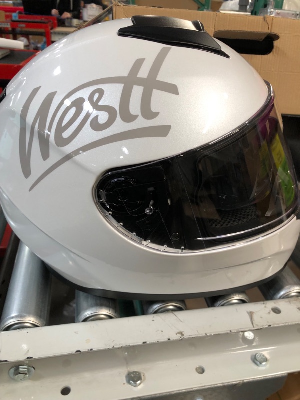 Photo 4 of Westt Storm X Full Face Adult Motorcycle Helmet  L (22.38-22.88 in) White