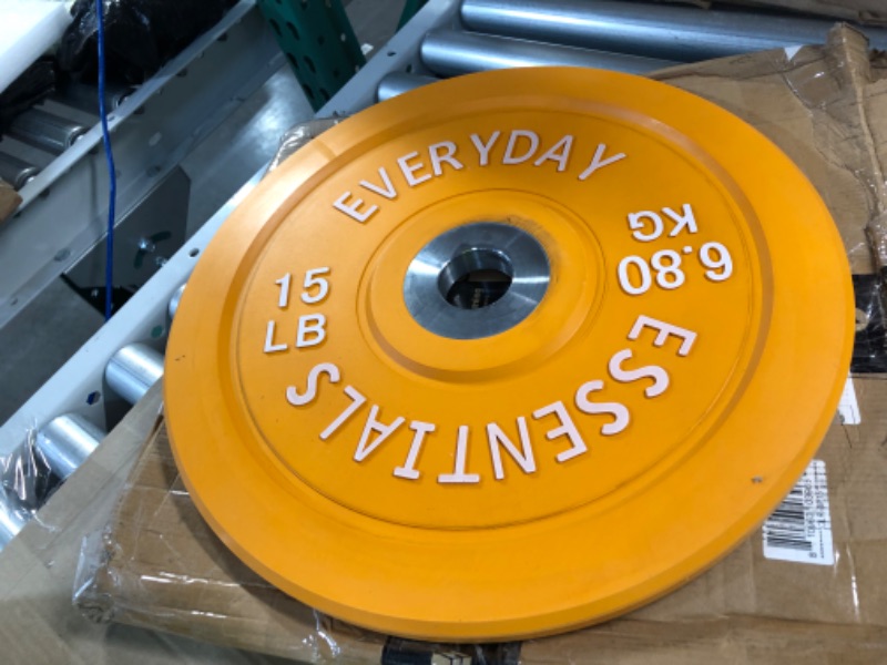 Photo 3 of **SEE NOTES**
BalanceFrom 2" Olympic Bumper Plate Weight Plates with 7FT Barbell Set *looks new*
