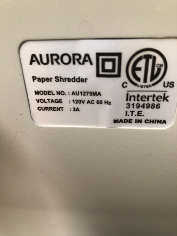 Photo 2 of Aurora AU1275MA Professional Grade 12-Sheet Micro-Cut Paper and CD & SL16 Professional Grade Synthetic Shredder 