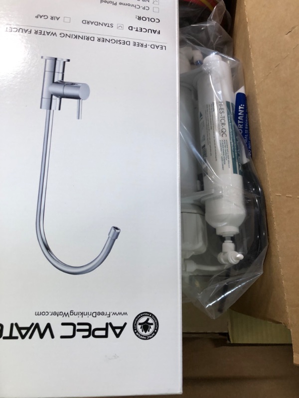 Photo 1 of APEC Water Systems ROES-50 Essence Series Top Tier 5-Stage Certified Ultra Safe Reverse Osmosis Drinking Water Filter System , White 50 GDP