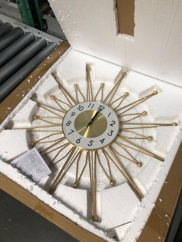 Photo 2 of **USED** YISITEONE Wall Clock for Living Room Decor - Modern Large Decorative Gold Wall Clock 24 Inch