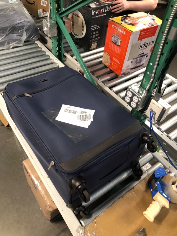 Photo 2 of Amazon Basics 30-Inch Navy Blue Softsided Check-in Trolley Suitcase