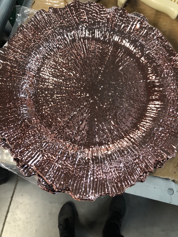 Photo 2 of  Pink Rose Gold Charger Plates 6pck