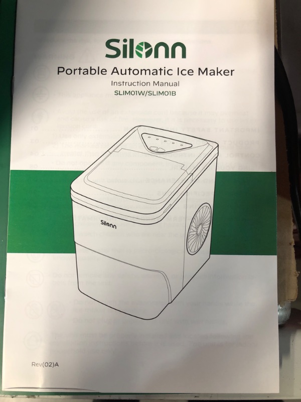 Photo 3 of **FOR PARTS ONLY*** 
Silonn Ice Makers Countertop 9 Bullet Ice Cubes Ready in 6 Minutes 26lbs 2 Sizes of Bullet-shaped
