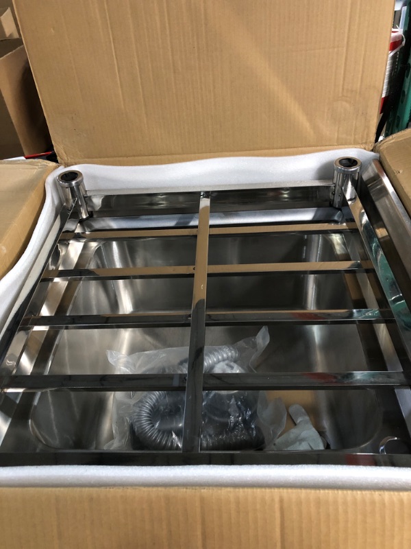 Photo 2 of -USED- Freestanding Stainless Steel Sink, W23.5” × D25.2” × H33.5” 1 Bowl