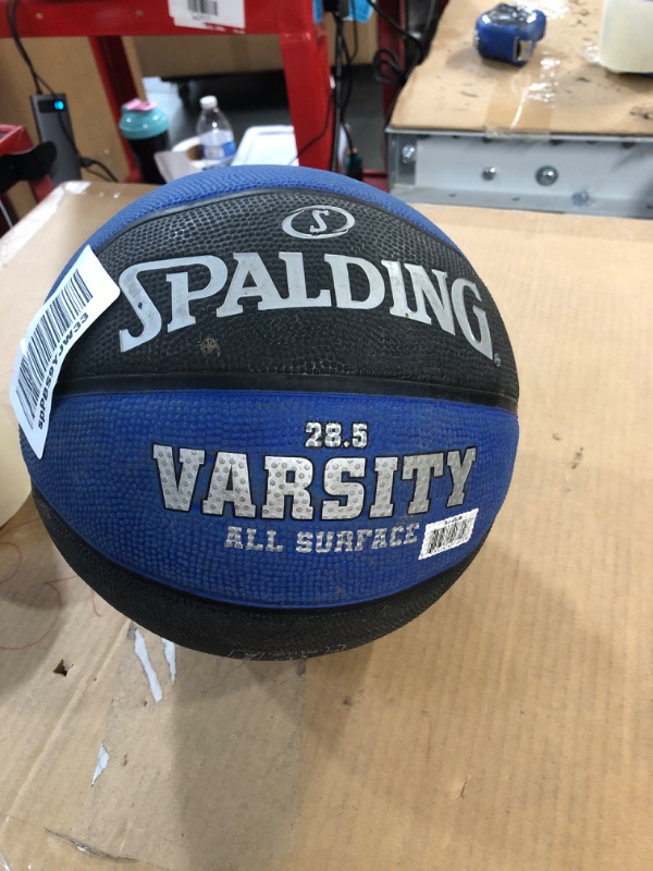 Photo 2 of -USED- Spalding Varsity Multi Color Outdoor Basketball Intermediate Size 6, 28.5" Blue/Black