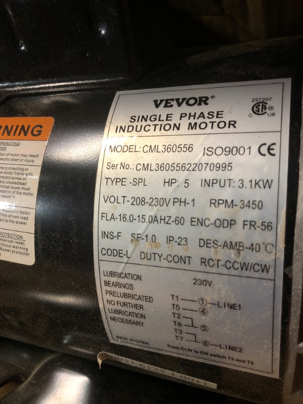 Photo 3 of -USED- VEVOR Air Compressor Electric Motor