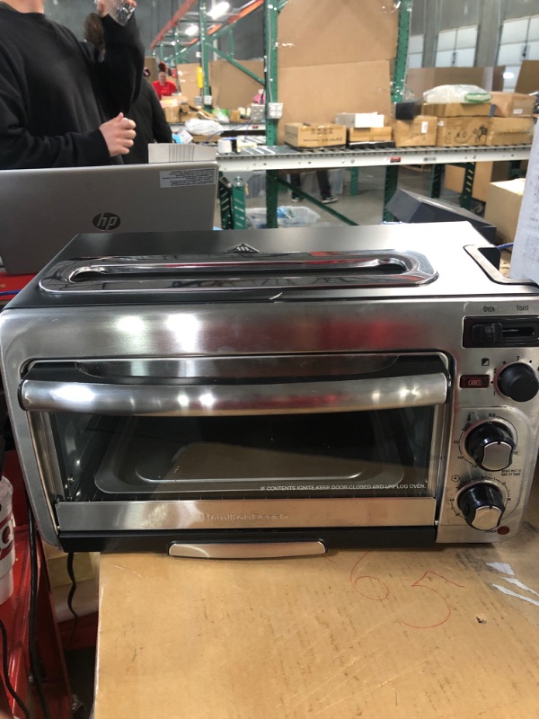 Photo 2 of -USED/PARTS ONLY- Hamilton Beach 2-in-1 Countertop Oven and Long Slot Toaster, Stainless Steel, 60 Minute Timer and Automatic Shut Off (31156)