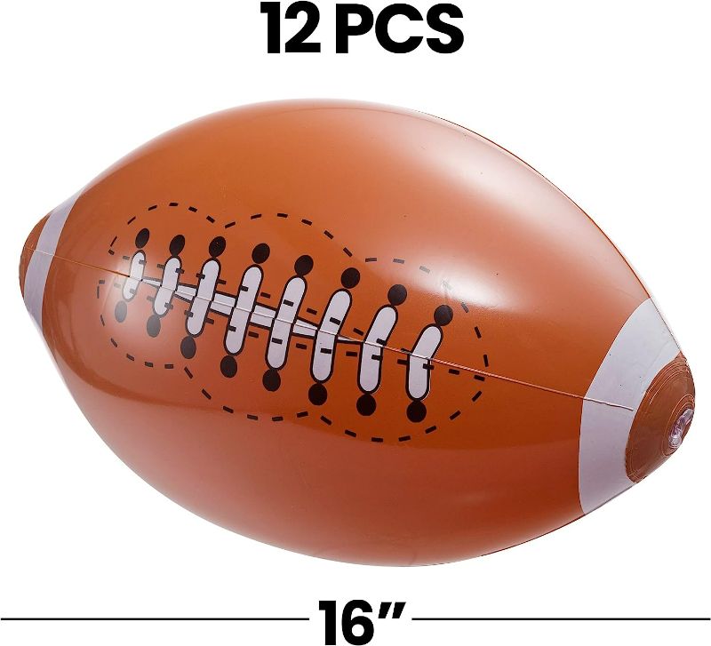 Photo 1 of  Inflatable Football for Kids - (Pack of 12) 16-Inch 