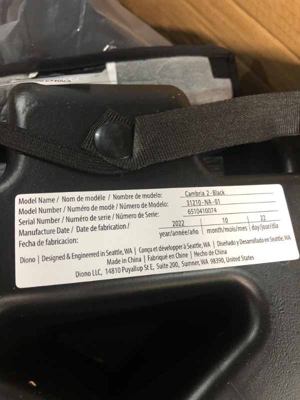 Photo 3 of -USED- Diono Cambria 2 XL 2022, Dual Latch Connectors, 2-in-1 Belt Positioning Booster Seat