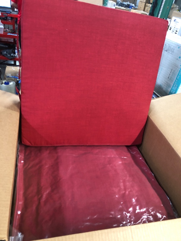 Photo 2 of -USED- Arden Selections Outdoor Deep Seating Cushion Set 24 x 24, Ruby Red Leala 