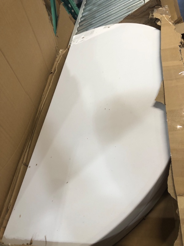 Photo 2 of -USED- Flash Furniture 4-Foot Round Bi-Fold White Plastic Folding Table with Carrying Handle 