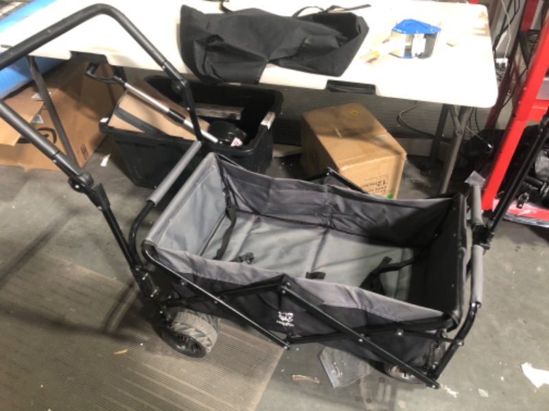 Photo 3 of **SEE NOTES**
Collapsible Folding Wagon Cart Utility Wagon with Removable Rear Bag Adjustable Push Pull Handle, (Black-Gray)