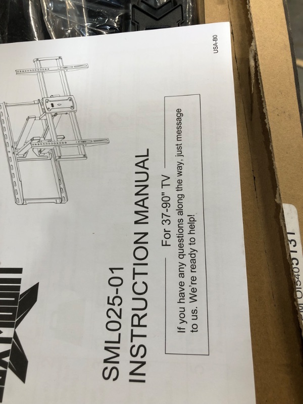 Photo 1 of USX MOUNT Full Motion TV Wall Mount for 37-90 inch TV, Fit 24" Wood Studs, Wall Mount TV 