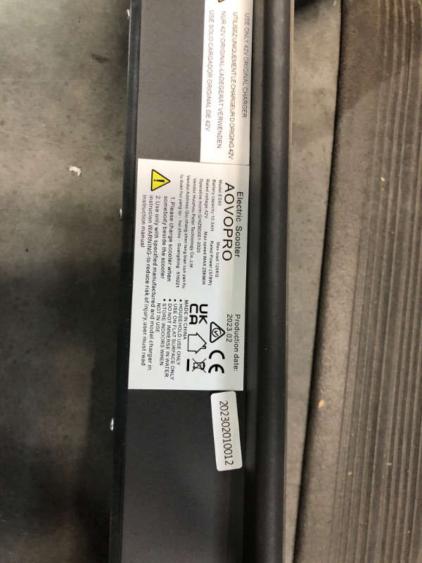 Photo 4 of *needs handlebars bolted on* AovoPro ES80 Electric Scooter - 8.5" Solid Tires,Up to 19 Miles Long-Range and 19 MPH Portable Folding Commuting Scooter for Adults with Double Braking System and App black-01