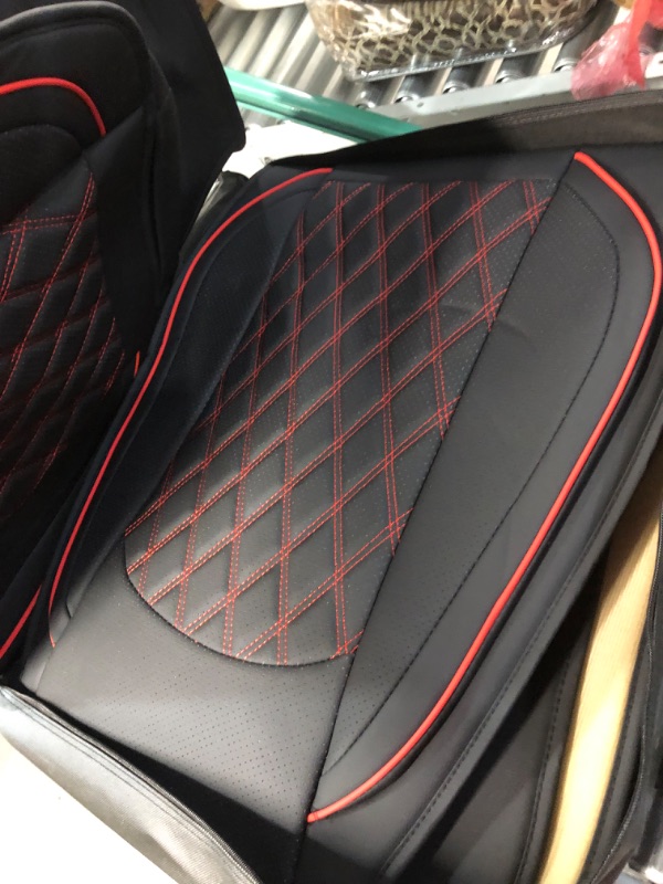 Photo 3 of MIROZO 5 Seat Covers Universal Fit for Most Sedan, Truck and SUV Black Red