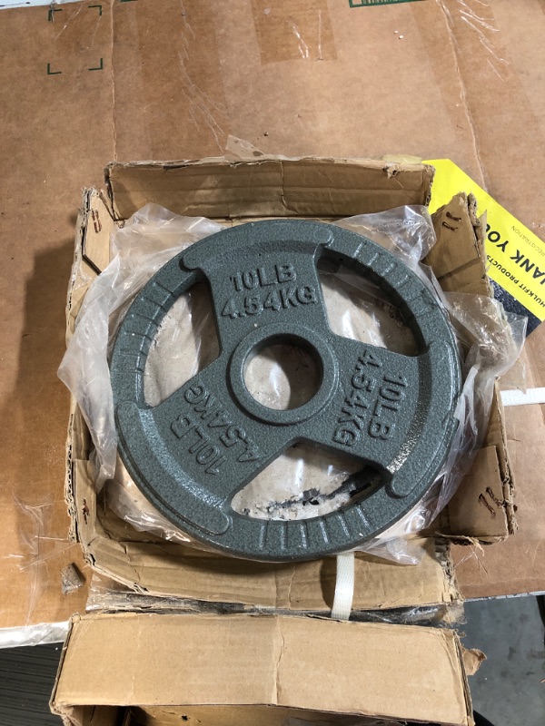 Photo 1 of HULKFIT 1" and 2" Olympic Iron Weight Plates Set for Barbells - Gray 2in - 10lb Pair
