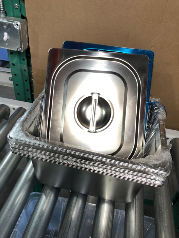 Photo 3 of (4x) DatingDay 4 Packs Stainless Steam Hotel Pan with Lid