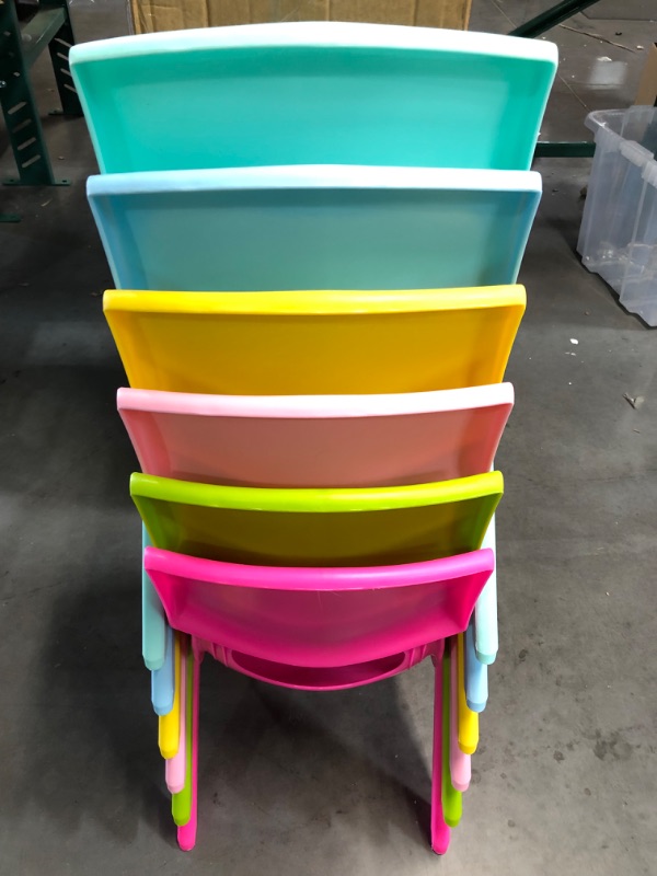 Photo 3 of **USED BUT APPEARS NEW**
 Tonahutu 6PCS Colorful School Stackable School Chairs 