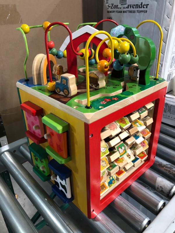 Photo 2 of Battat – Wooden Activity Cube – Discover Farm Animals Activity Center