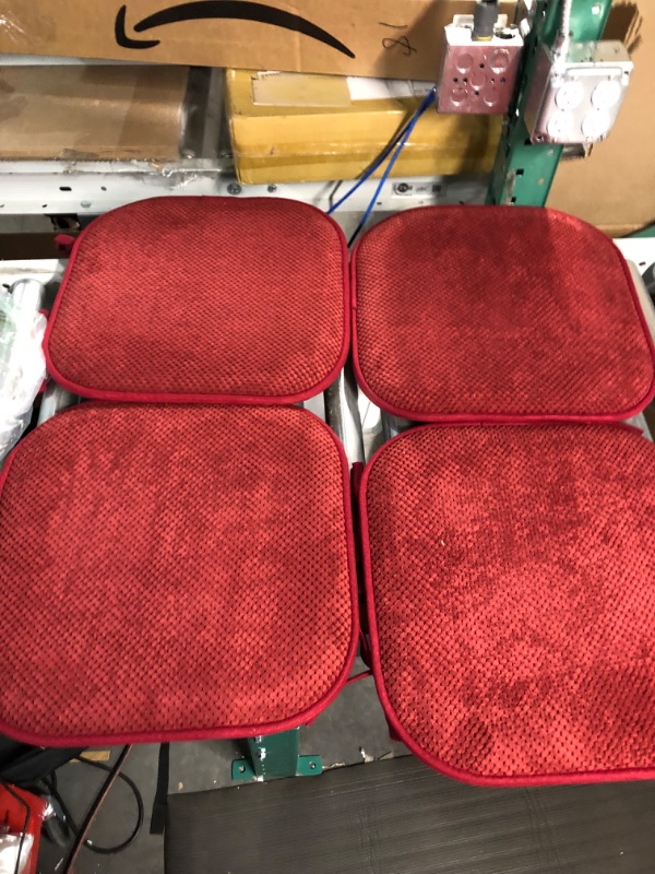 Photo 2 of *SEE NOTES* Chair Cushion Memory Foam Pads 16" x 16" Burgundy 4 Count 