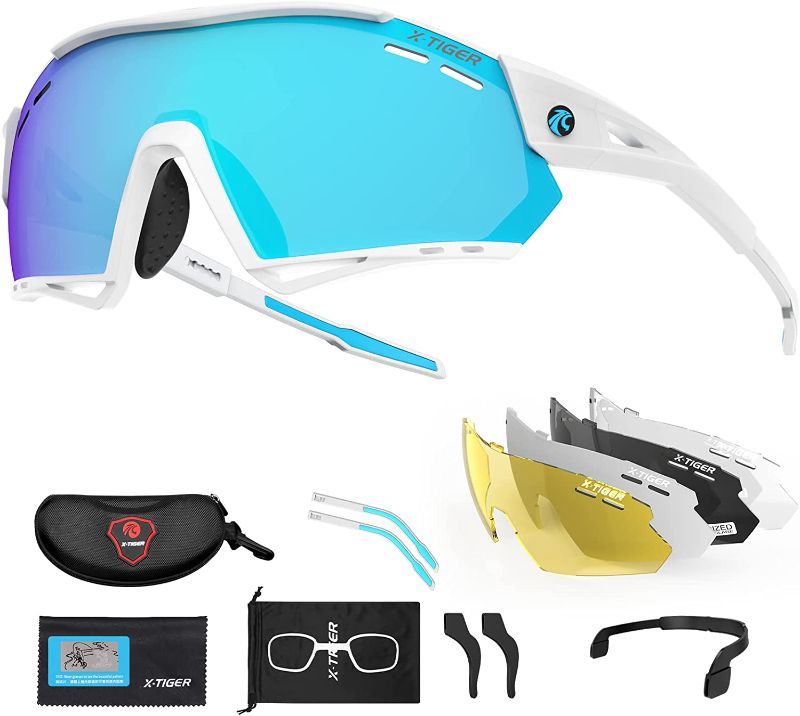 Photo 1 of *BRAND NEW* X-TIGER Polarized Sports Cycling Biking Sunglasses with 5 Interchangeable Lenses UV Protection,MTB Road Bike Glasses
