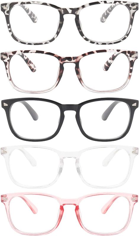 Photo 1 of *SEE NOTES* Assorted MIGSIR 5 Pack Blue Light Blocking Glasses Women Men Square Frame