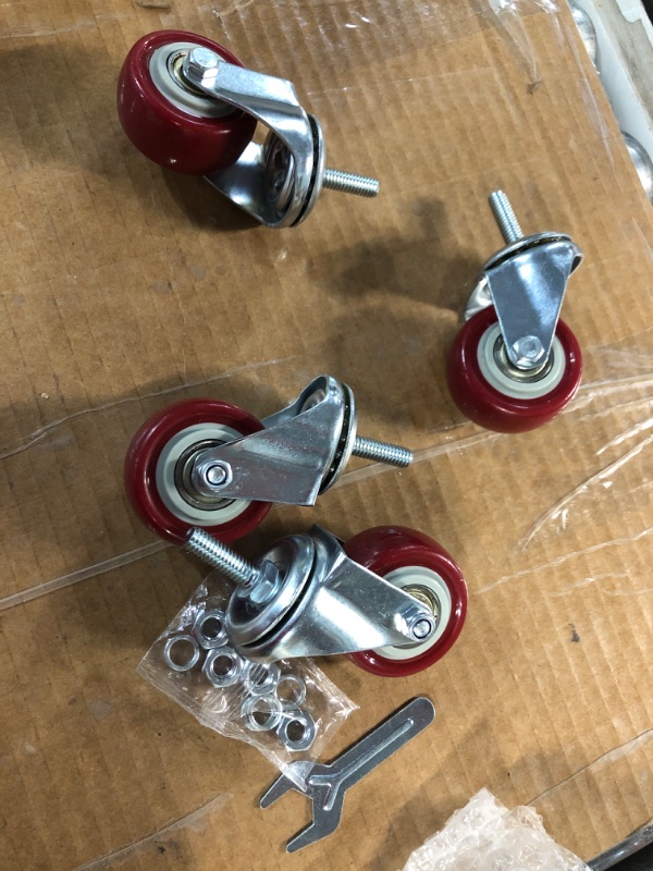 Photo 1 of Finnhomy Swivel Caster Wheels 2 Inch Heavy Duty Threaded Stem Casters 5/16"- 18 x 1" Set of 4 (No Break)
