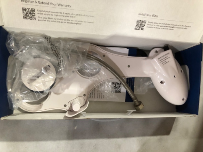 Photo 1 of [USED] LUXE Bidet Neo 120 - Self Cleaning Nozzle - Fresh Water Non-Electric Mechanical Bidet Toilet Attachment (blue and white) Blue/White