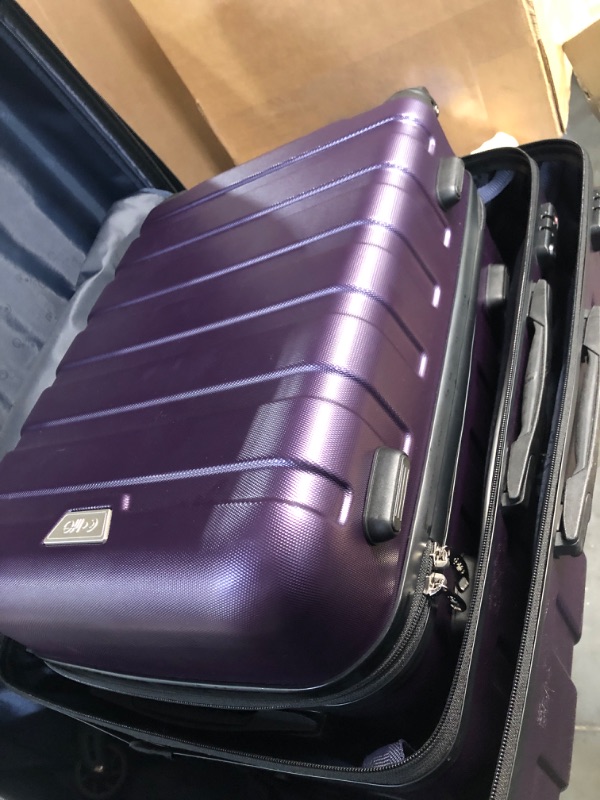 Photo 4 of **USED** SOME SMALL MARKS** Cool life Luggage 3 Piece Set Suitcase Spinner Har shell Lightweight TSA Lock 3Piece Set purple