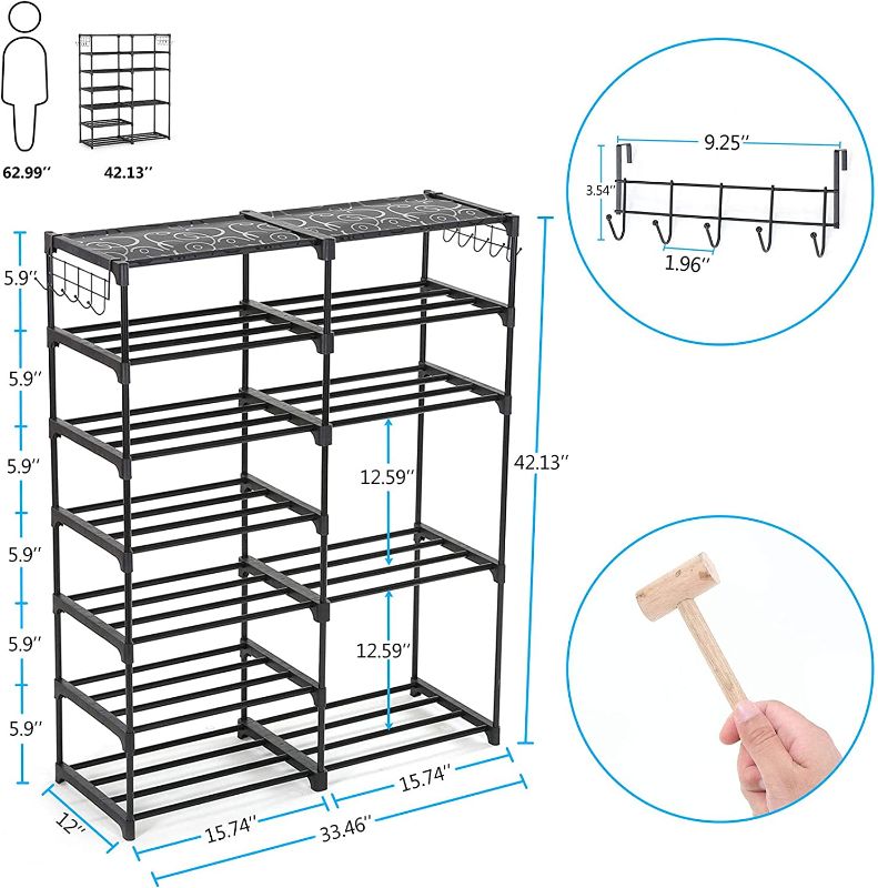 Photo 1 of  Shoe Storage Organizer with Side Hooks for Entryway 