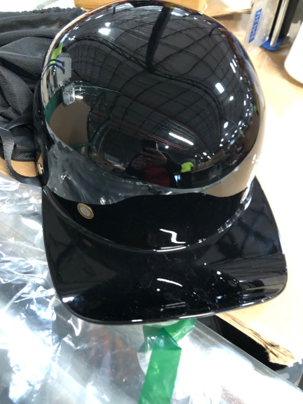 Photo 2 of  Baseball Style Cap Motorcycle Helmet Black, XL