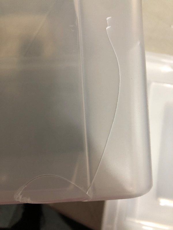 Photo 1 of **USED**1 BIN HAS A CRACK SEE PICTURES**  USA Letter/Legal File Tote Box, BPA-Free Storage Bins - Clear 4 Pack 