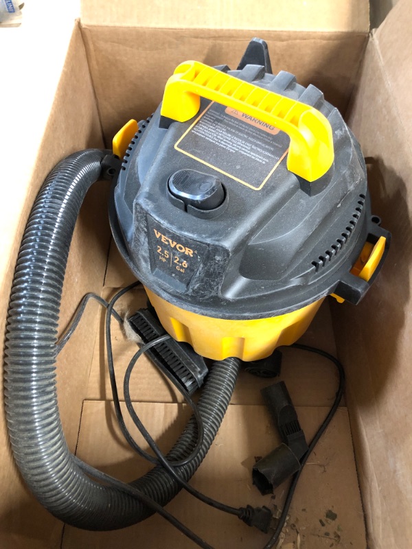 Photo 2 of (READ NOTES) VEVOR Wet Dry Vac, 2.6 Gallon, 2.5 Peak HP, 3 in 1 Shop Vacuum, Black/Yellow