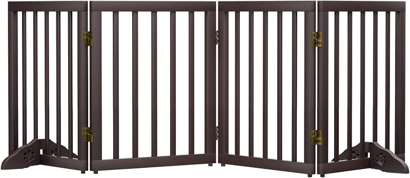 Photo 1 of (READ NOTES) Semiocthome Wooden Dog Gates for The House, 24in Expandable - No Installation Resquire Dog Gates 3 Panels 